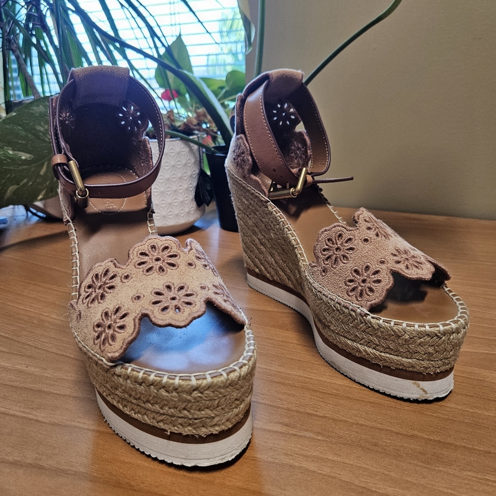 See by Chloe Pink Espadrilles Platform 38